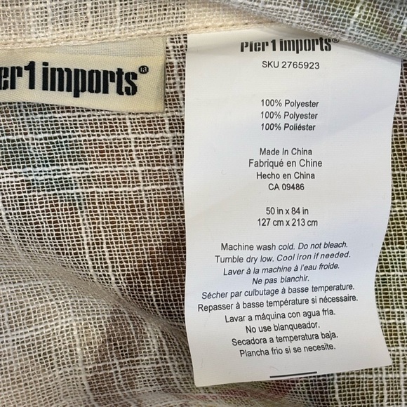 Pier 1 Imports Sheer Bird Watercolor Curtain Panels Grommets 50x84" Set of 2 - Picture 3 of 14